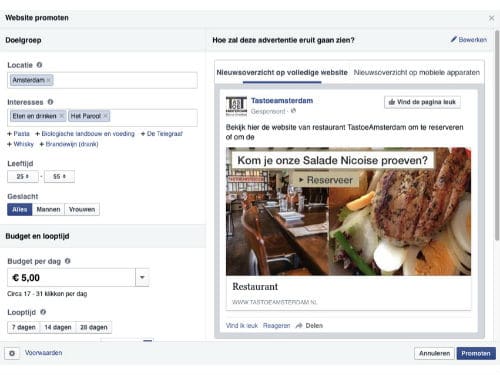 Facebook, marketing, promoties, promotie, likes, restaurants